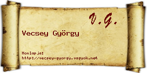 Vecsey György névjegykártya