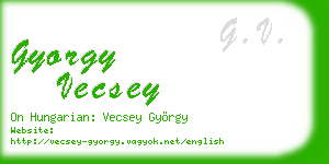 gyorgy vecsey business card